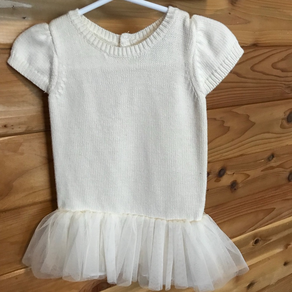 Baby girl white tutu sweater top